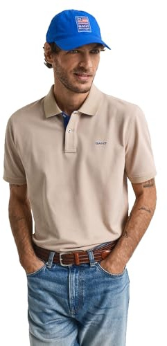 GANT Herren REG Contrast Pique SS Polo Polohemd, Dry Sand, XL