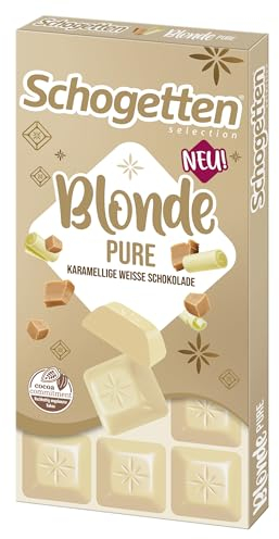 Schogetten Blonde Pure I Karamell mit weißer Schokolade I 100 g SchokoladentafelI praktisch einzeln portioniert