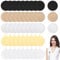 Relaxweex 30 Pieces Reusable Lavalier Microphone Covers Lavalier Windscreen Tape Microphone Cloth Lavalier Accessories for Hiding Lavalier Lapel to Reduce Wind Noise with 60 Sticker, Black White,beige