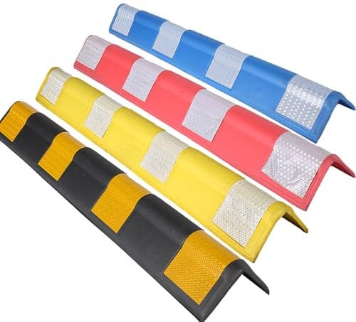 Rubber Wall Corner Guard Edge Protector,Anti-Collision Strip,Super-Thick and Self-Adhesive Garage Wall Guards,80x10x1cm,Black