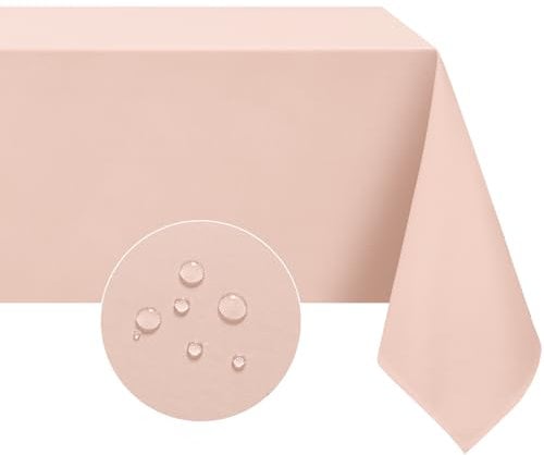 Softalker Pink Table Cloth Wipe Clean Tablecloth Rectangular 137x274 cm Large Water Resistant Tablecloths Washable Stain Resistant Table Cover for Party Girl Birthday Wedding Garden Picnic 54x108 inch