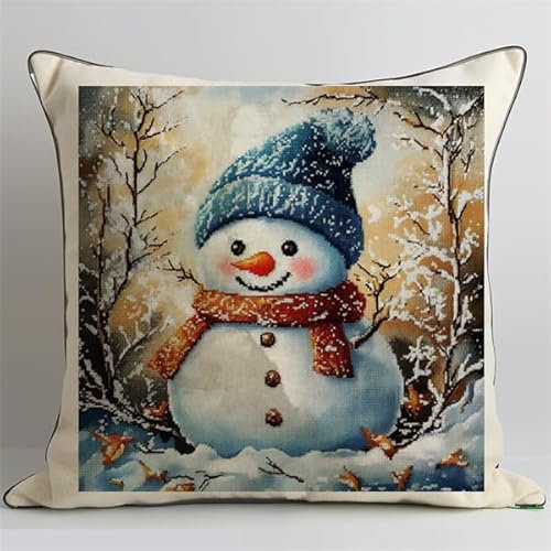 Knüpfkissen Set Weihnachten Knüpfset für Erwachsene (43X43cm) Knüpfen Handarbeit Set Kissen Bastelset Knüpfen Handwerksset Kissen DIY Bastelset für Anfänger für die Sofa-Heimdekoration