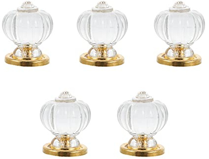 Uonlytech 5pcs Elegant Crystal Handles for Kitchen Cabinet Modern Door Knobs Replacement for Shaker Style Drawer Pulls