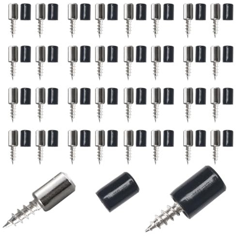 NAHUAA 90 Stück Regalbodenträger Bodenträger 7mm Selbstschneidende Schrauben Regalbodenhalter Einlegeboden Halter mit Schwarzer Anti-Rutsch-Abdeckung für Schrank Bücherregale