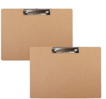 Klemmbrett im Querformat mit Clip, großes Holz-Klemmbrett, Aquarellbretter, Arbeitsklemmbrett zum Malen, Skizzieren, Ingenieurzeichnungen, Kritzeln, Notizen, Bürobedarf (Braun, 21,6 x 28,9 cm)