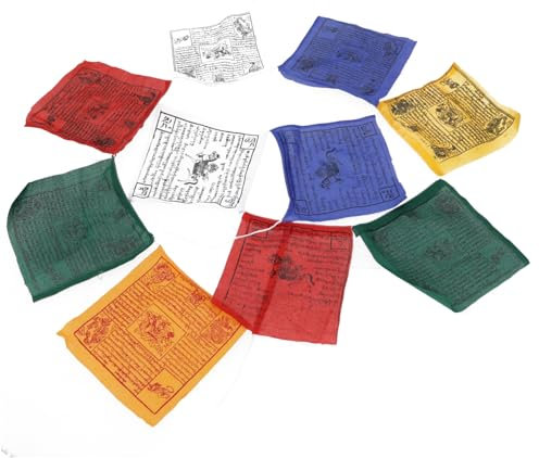 GURU SHOP Bandiere di preghiera tibetane 10 bandierine – 2,50 m/cotone, dimensioni: 1 pezzo