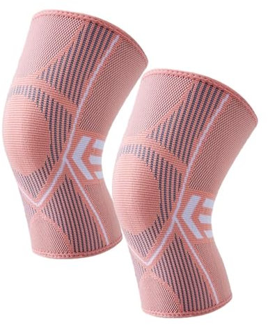 WUTIANBAO Ginocchiera Sportiva Ginocchiere Sportive Rosa, Antiscivolo, Collant Fitness, Protezioni per Le Ginocchia, Ginocchiere per Ciclismo, Traspiranti, Corsa Ginocchiere Danza(S)