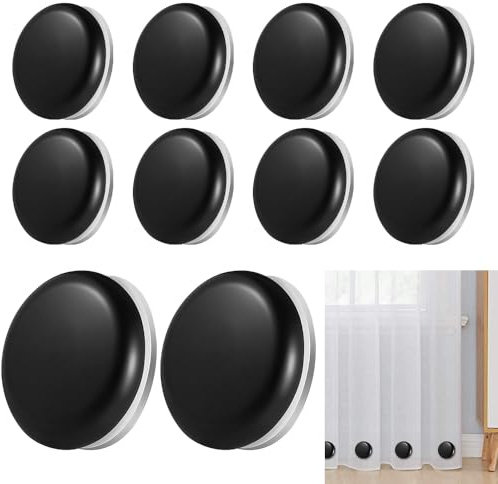 Udbrud 10 Stück Tischdeckenbeschwerer Magnet, Tischdeckengewichte für Draußen Extra Schwer, Tischdeckenklammern Edelstahl Tischtuchklammer Gardinen Beschweren für Duschvorhang Kühlschrank (Schwarz)