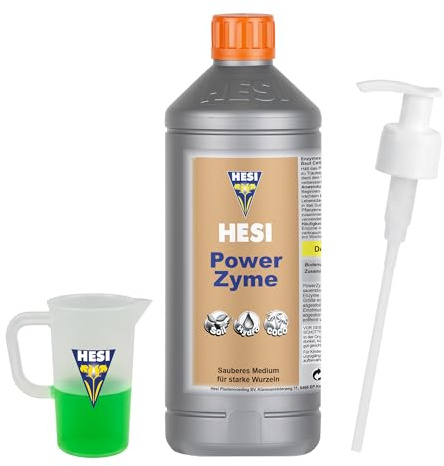 Hesi Power Zyme 1L mit Dosierpumpe und Messbecher – Enzymdünger für sauberes Substrat & starke Wurzeln