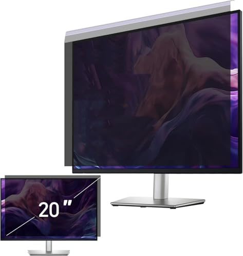 Hoktods Acrylic Hanging Computer Privacy Screen Filter 20 Inch, Removable Privacy Shield Compatible with 16:9 Widescreen Monitor, Anti- Glare, Anti Blue Light Privacy Screen Protector