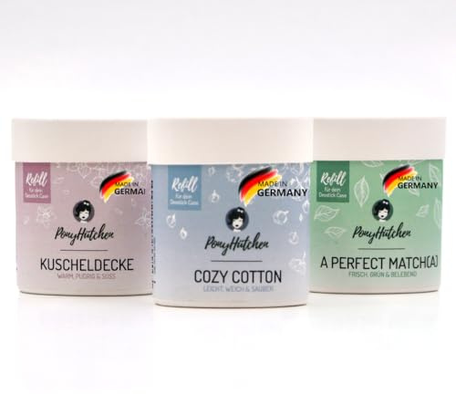 PonyHütchen Deostick Refill Sparset Mix 3er Pack – 3 Düfte (A Perfect Match(a), Kuscheldecke, Cozy Cotton) – Deo Refill ohne Aluminium – veganes Naturkosmetik Deodorant – Antitranspirant-Alternative