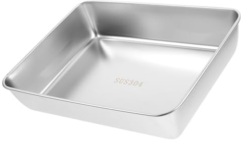 OSOLADY Teglia Acciaio Inox Rettangolare per Forno in Acciaio Inossidabile Coperchio, Facile da Conservare e Rapida Conduzione del Calore, per Club e Snack Store