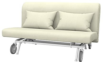 Soferia Sofabezug Kompatibel Mit PS 2er Bettsofa Sofaüberzug Sofaüberwurf Sofaschoner Kunstleder Lederoptik Wasserabweisend Pflegeleicht Antiallergisch Eco Leather Beige