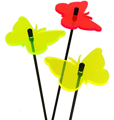 Sun Catcher Garden Decor Sonnenfänger 3 Kleinen leuchtenden Schmetterlinge Besondere Garten Dekoration für Garten Balkon Terrasse Geschenk, Farbe:rot/gelb/grün