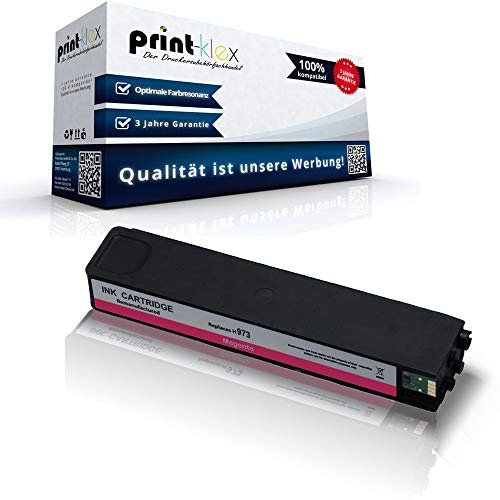 Print-Klex Tintenpatrone kompatibel für HP PageWide Pro 470 Series PageWide Pro 477 DN PageWide Pro 477 dw PageWide Pro 477 dwt 973X F6T82AE 973 X Magenta Rot - Office Pro Serie