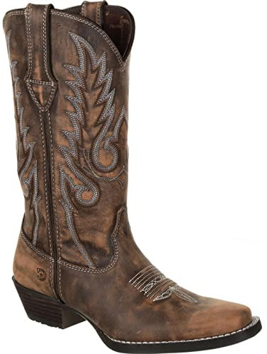 Durango Stivali da donna Dream Catcher Distressed Brown Western Boots, semi-lunghi, Marrone e marrone chiaro in look usato, 8.5 M US