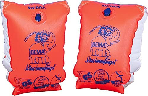 BEMA Original Schwimmflügel, Orange, Größe 1, 30-60 kg/6-12 Jahre (4 Paar)