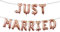 Fdit Balloon Just Married Banner für die Dekoration zur Verlobung, Hochzeit Rose Doré
