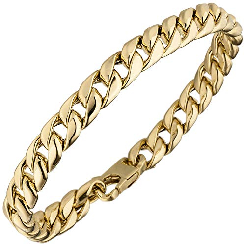 7,7mm Panzerkette Armband Armkette aus 585 Gold Gelbgold 21cm Armschmuck Herren