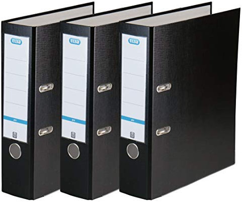 Elba Ordner A4, smart Pro, 8 cm breit, Kunststoff außen, schwarz, 3 Stück