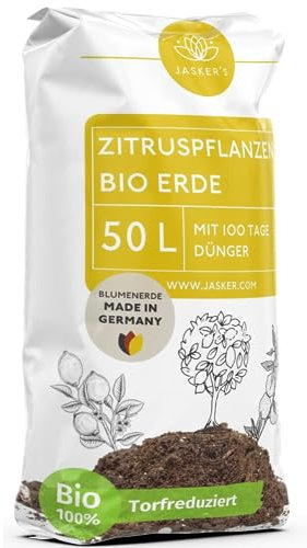 Bio Zitruserde 50 L mit Dünger - Mediterrane Pflanzenerde - 100% natürliche Rohstoffe - torfreduzierte Blumenerde & optimale Nährstoffversorgung für leckere Zitronen - Zitruspflanzenerde