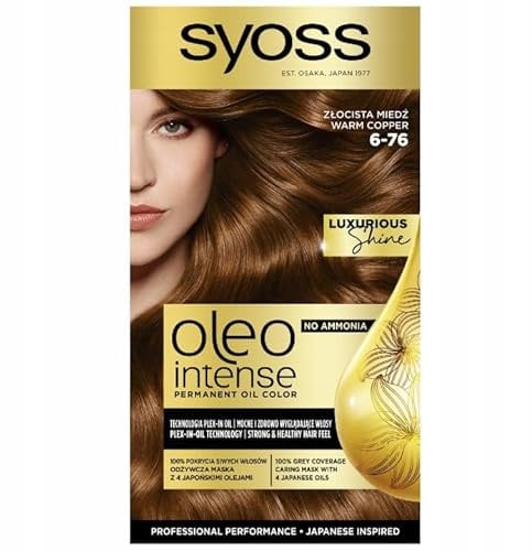 Syoss Oleo Tinte Intensivo para el Cabello Con Coloración Permanente Con Aceites 6-76 Golden Copper
