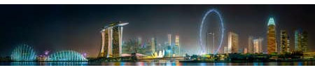 adrium Acryl-Bild 150 x 30 cm: Hintergrund der Skyline von Singapur, Bild auf Acryl