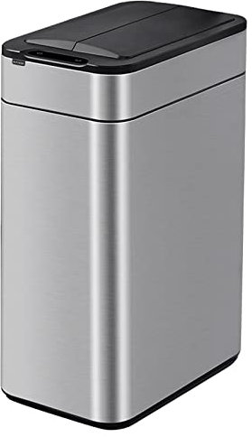 ELPHECO - Cubo de basura automático de 60 litros/16 galones con tapa de mariposa, acabado de acero inoxidable cepillado, bote de basura con sensor de movimiento para cocina, oficina, sala de estar