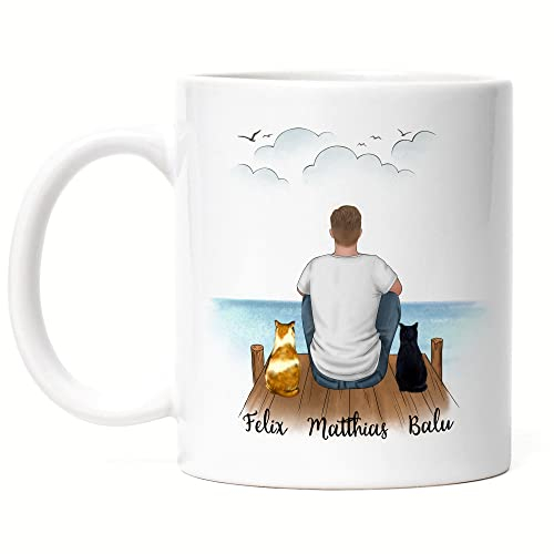 Kiddle-Design Katzenpapa Tasse Personalisiert Katzenbesitzer Geschenk Katzenliebhaber Katzen Cat Dad Katzenfan Katzenmotiv Haustier
