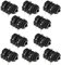 ECSiNG Lot de 10 connecteurs Femelles Mono stéréo 6,35 mm avec rondelles de Montage Noir