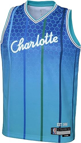 Outerstuff NBA Youth 8–20 Primary Logo Wordmark Alternative Edition Swingman Player Jersey, Charlotte Hornets, 18-20