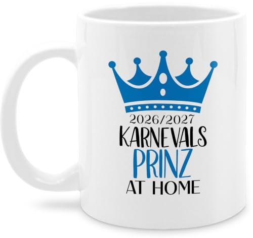 Tasse Tassen 325ml - Karneval & Fasching - Karnevals Prinz at home 2025/2026 - schwarz - 325 ml - Weiß - karnevalstasse fasching- karnevalsprinz faschingstasse carnevale fasnetbecher faschings