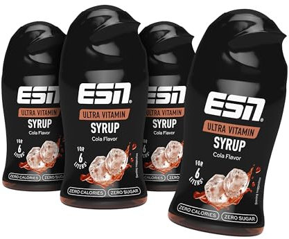 ESN Ultra Vitamin Syrup, 4er Pack, 4 x 65ml - Cola, mit Vitaminen für je 6 Liter Fertiggetränk