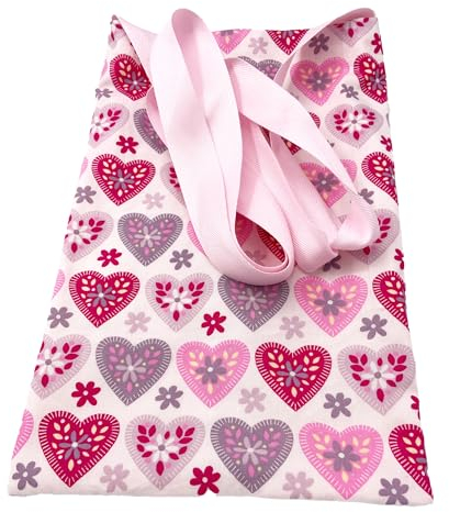 Syringe Driver Bag Storage bag, approx 11.5H x 6.5W/Chemo Pump Bag with Cross Body Strap (White Hearts)