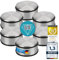 Designer Türstopper aus Edelstahl Gummi Türpuffer Türhalter Stopper 1,2kg (Silber 11x6cm, 6 Stück)
