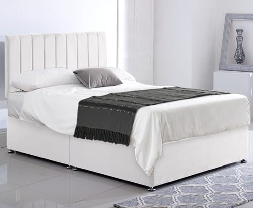 ComfoRest Single Bed with Mattress & No Drawers - 3FT - (White Plush) - Stylish Set for Comfortable Living - Durable Frame for Cosy Bedrooms - Luxurious Option for Modern Homes