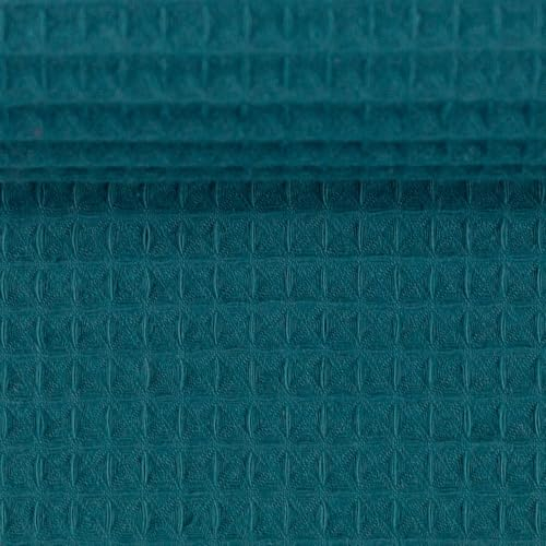 Die Stofftante Waffelpique Nelson | 0,5 m x 150 cm Meterware (petrol)