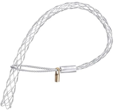 sourcing map Cable Pulling Grip for 15-20mm Cable,with 4.2mm Nut 40cm Wire Mesh Puller Socks Grip Single Head Galvanizing Steel Wire Grips Net Cover Smooth,1 Pcs(Silver)