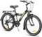 Hiland 20 Zoll Kinderfahrrad Mountainbike für Kinder Jungen Mädchen ab 6 7 8 9 10 Jahren mit 6 Gang Schaltung, Ständer, Schwarz