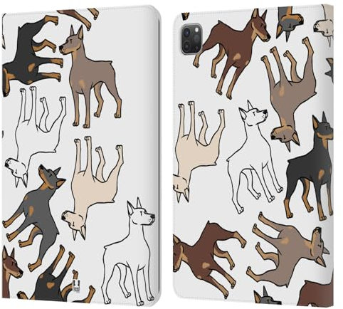Head Case Designs Doberman Razze di Cani 2 Custodia Portafoglio in Pelle Compatibile con Apple iPad PRO 11 2020/2021 / 2022