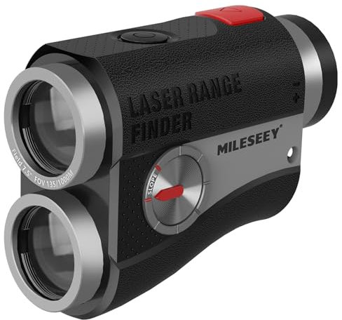 MiLESEEY PFS2 MilESEEY Golf Range Finder with Red & Black Dual Optical, Laser Rangefinder with Slope Switch,650 Yards Range,Flag Lock with Pulse Vibration, 7.5° Wide FOV Golf Rangefinder (Black)