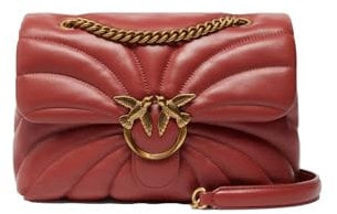 Pinko borsa love classic puff cl rossa butterfly quilt - rosso, unica