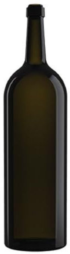 MERYLIN SHOP Bottiglia di Vetro Bordolese, per Vino, Spumante o Prosecco (1, pezzi, Rotonda, 5, Litri)