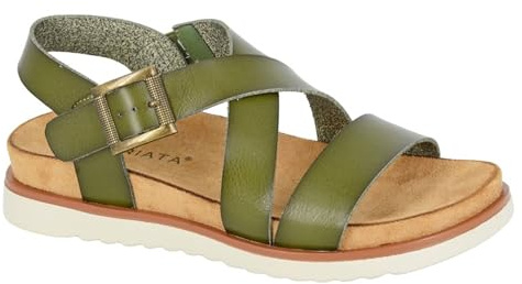 Cipriata L649E-8 Womens Halter Back Sandal Green PU size 8