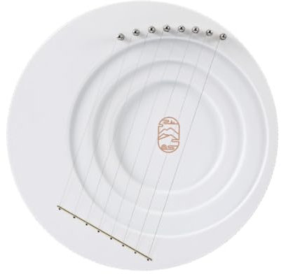 harayaa Lyraharfen, 8-saitiges Mondlyra-Instrument, tragbares einzigartiges Orchester-Streichinstrument, klassische Lyraharfen, für die Ausbildung, Weiß