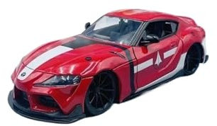 YRXIAO Modellbausatz Auto 1:24 für Toyota Supra 2020 druckguss Auto Spielzeug Für Kinder Und Erwachsene Hobby Desktop Ornamente Modell Auto Display Für Wohndekorationen