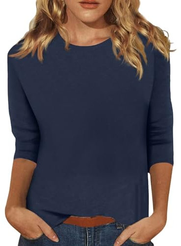 T-Shirt Women's Cotton Short Sleeve Sports T-Shirt Fitness Running Shirt Lightweight Crew Neck Long Sleeve Sweatshirt Comfortable 3/4 Sleeve Tech Stretch T-Shirt Plain Slim Fit Sports Shirt