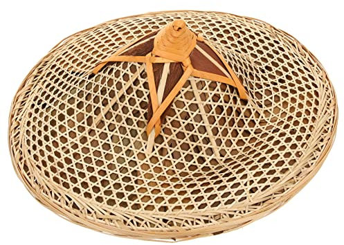 Hemobllo Abat-jour Uniques Abat-jour Tissé Abat-jour Pendentif Tissé Bob De Paille Chapeau De Parasol Chapeau De Paille Abat-jour Décoratif Chapeau De Rizière Abat-jour Lustre Bambou