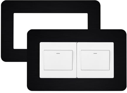 JJWNMLL 2 placas de cubierta de interruptor de luz doble, envolvente de interruptor de luz, cubierta de interruptor de luz individual, cubierta adhesiva para interruptor, decoración de pared para