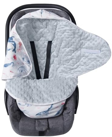 Einschlagdecke Babyschale für Buggy Universal Fußsack Babydecke Baumwolle Baby Pucksack für Kinderwagen Autositz 3-12 Monate (Ozeanwelt M (3-12M))